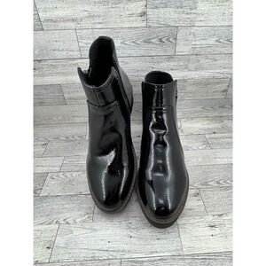 Clarks Collection Women Black Patent Leather Wedge Ankle Boots 261633094065 9M